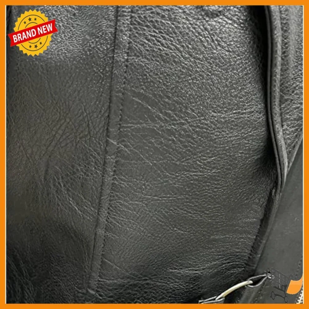 Men's Faux Leather Motorcycle Trench Coat Punk Style Long Jacket